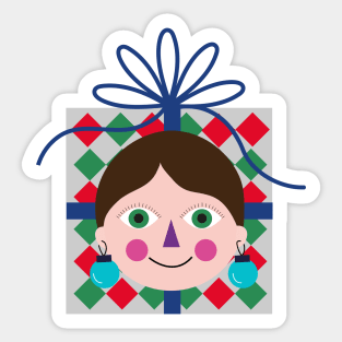 Happy colorful Christmas gift Sticker